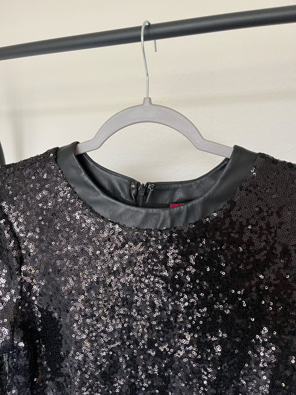 NWT STAUD | Dolce Long Sleeve Sequin Cutout Mini Dress in Black | Size Large - Picture 4 of 11